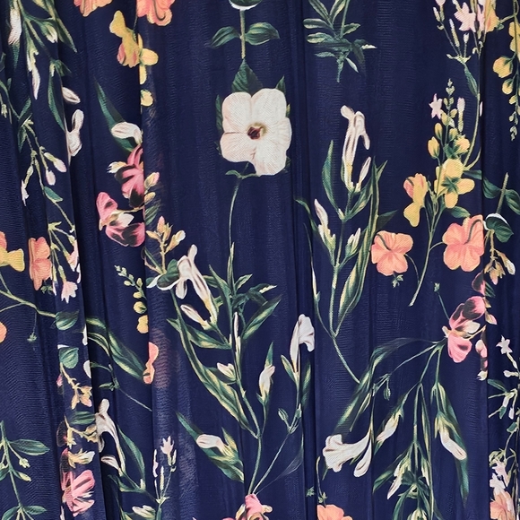 Eliza J Floral Long Sleeve Mesh Dress Navy Multicolored NWT - Picture 11 of 11